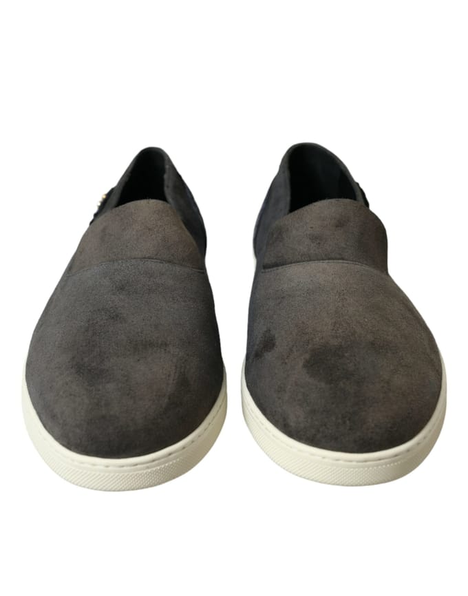 Dolce & Gabbana Blauwe Suède Caiman Heren Instappers Slippers Schoenen