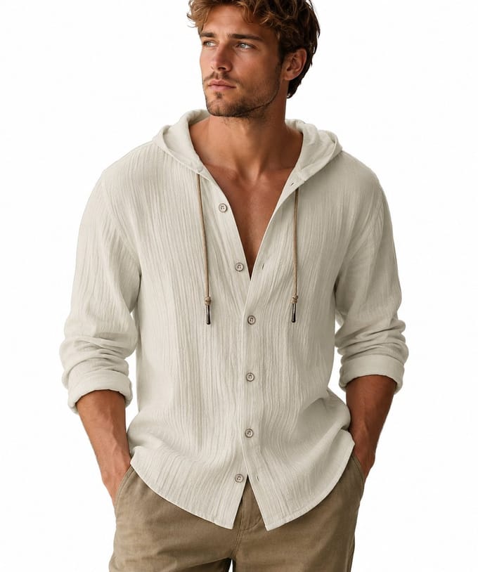 Relax Blouse met Capuchon - Shirt - Lange Mouwen - Wit
