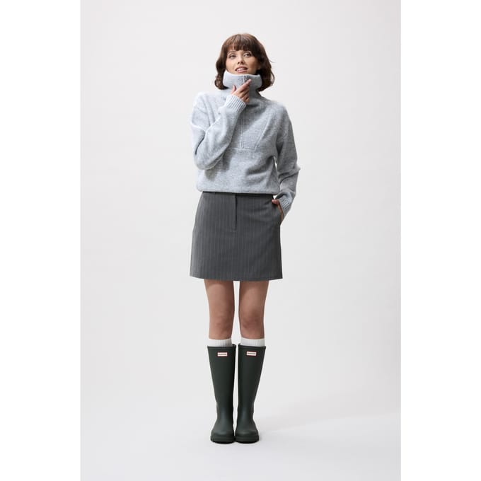 Catwalk Junkie Short Pinstripe Skirt Grey Melange Maat: 34 | Mini Rokken Outlet | Dames | Grijs
