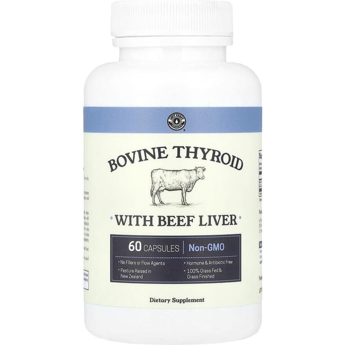 Thyroïde Bovine avec Foie de Bœuf, 60 Gélules