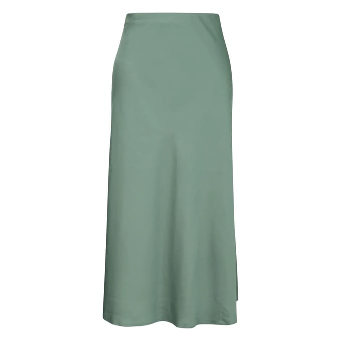 Vloeiende satijnen midi rok met elastische taille dames COMMA