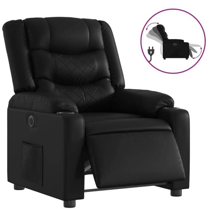 vidaXL - Fauteuil - elektrisch - verstelbaar - kunstleer - zwart