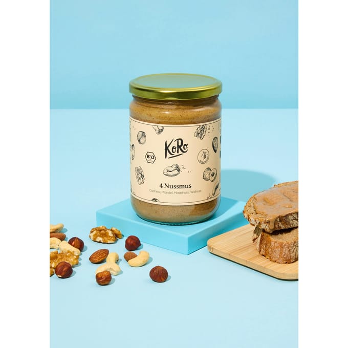 Bio 4-notenpasta van cashew, amandel, hazelnoot en walnoot 500 g