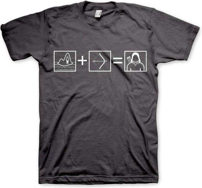 DC Comics Arrow Heren Tshirt -S- Arrow Riddle Grijs