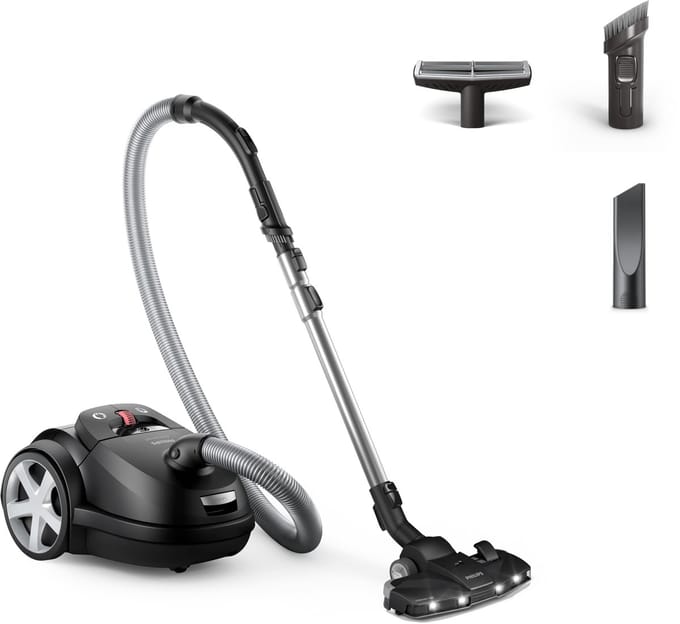 Philips Stofzuiger Performer LED 8000 Series XD8122 - vacuum cleaner - canister - dark black