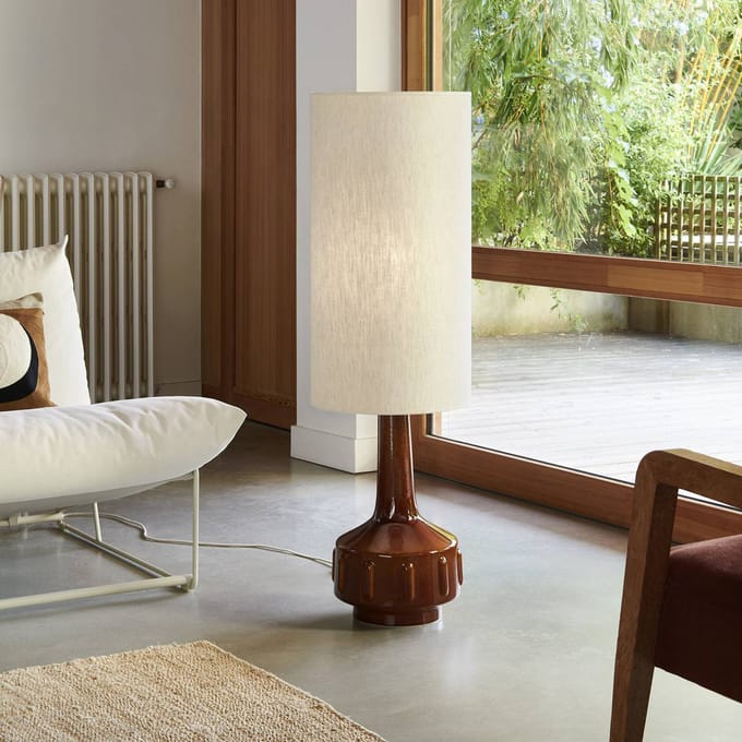 MARKET SET vloerlamp Jimmy, bruin/beige, hoogte 121 cm