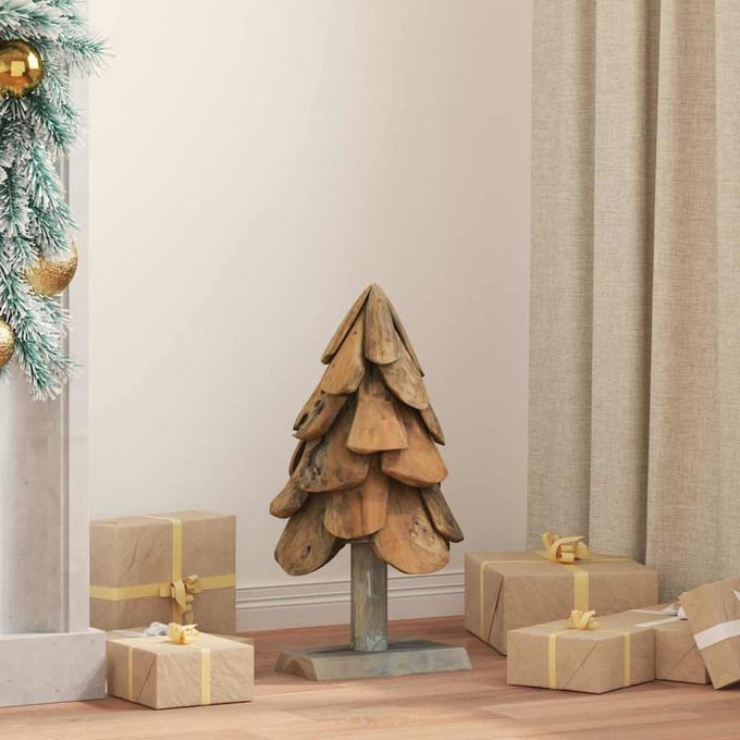 vidaXL - Kerstboom - Bruin - 61 - cm - Massief - teakhout
