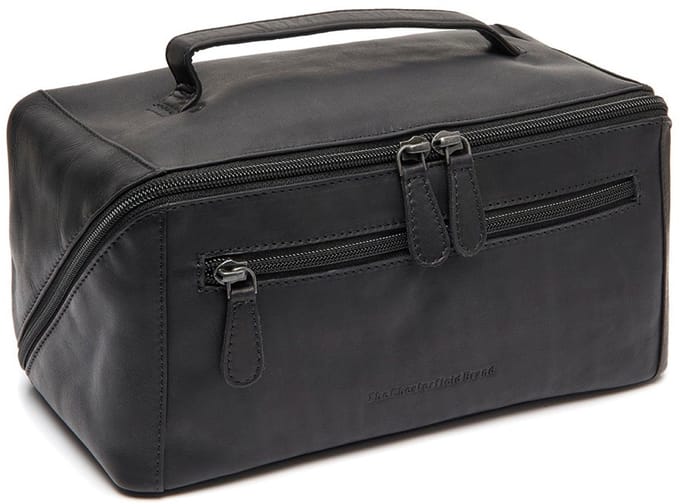 Chesterfield Trevia Waxed Pull Up Toilettas - Zwart