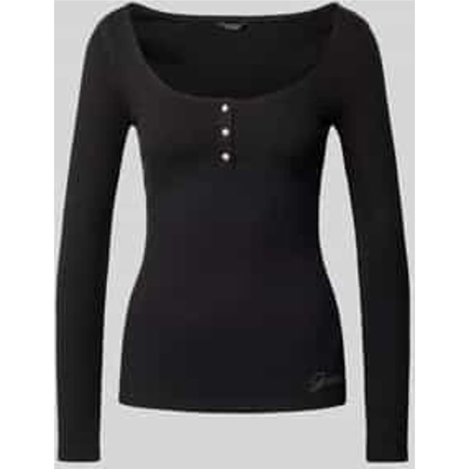 GUESS Marciano By  Ls Karlee Jewel Btn Jet Black Größe: M | Longsleeves Outlet | Damen | Schwarz