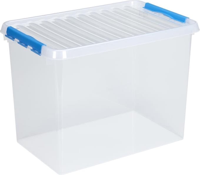 Sunware Q-line opbergbox 72L - 60x40x42 cm - Transparant/Blauw