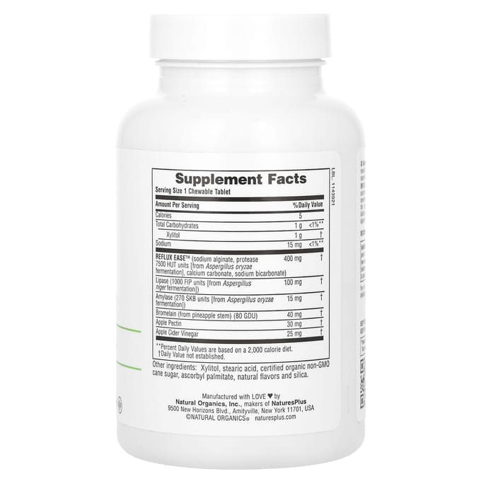 Gi Natuurlijk, Reflux Gemak, Vanille, Kauwbaar 60 Tabletten