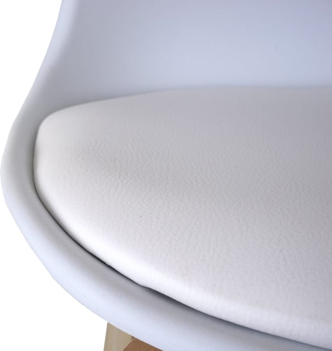 Set van 2 barkrukken MCW-A89, barkruk met rugleuning ~ kunstleer, wit