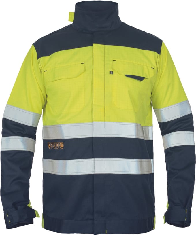 Cerva MULTINORM RIDE vlamvertragend high-vis werkjas 03510050 - Geel/Navy - 4XL