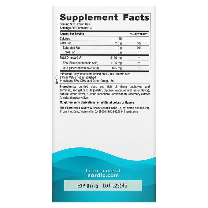 Ultimate Omega 2X, Citroen, 2.150 mg, 60 Softgels (1,075 mg per softgel)