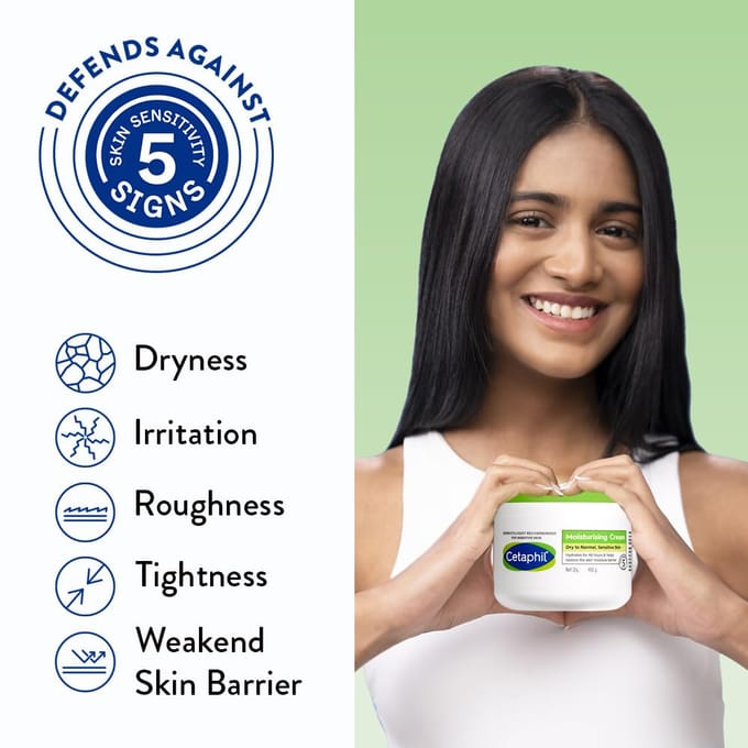 Cetaphil Crème Hydratante pour Visage et Corps 450 g Pack de 1 Hydratant pour la Peau pour Peau Sèche Normale Sensible green
