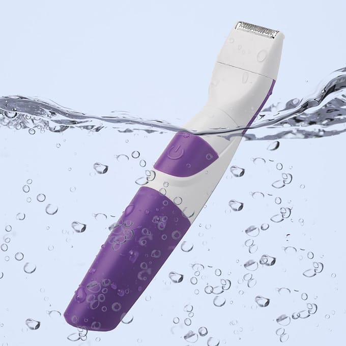 Dames Bikini Draadloze Trimmer 2 in 1 Waterdicht Draagbaar Veilig Ontharings Trimmer Paars white