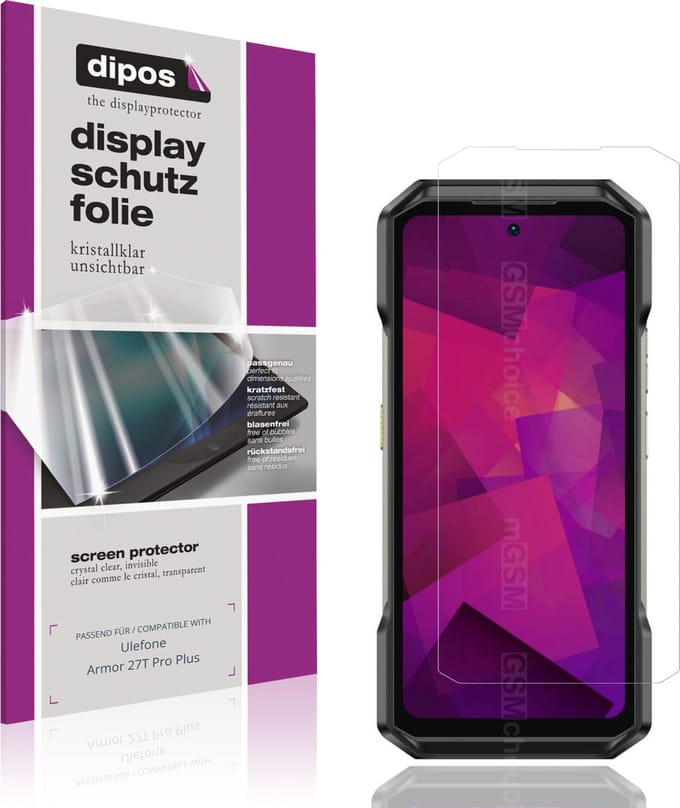dipos – 4x Beschermfolie geschikt voor Ulefone Armor 27T Pro Plus | Krasbestendige & heldere Screenprotector Ultra-Thin