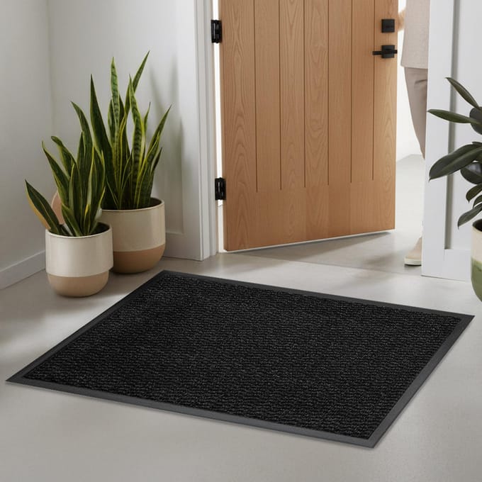 Wandmat 80x120 cm Antislip binnendeur - Grijze rubberen vloermat