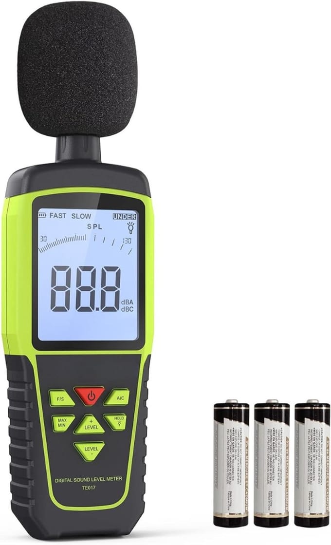 SCH® Decibelmeter - Lichtgroen - ‎25cm x 11cm x 6cm