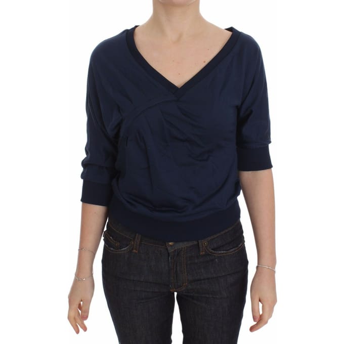 V-hals Gebreid Top Casual Stijl