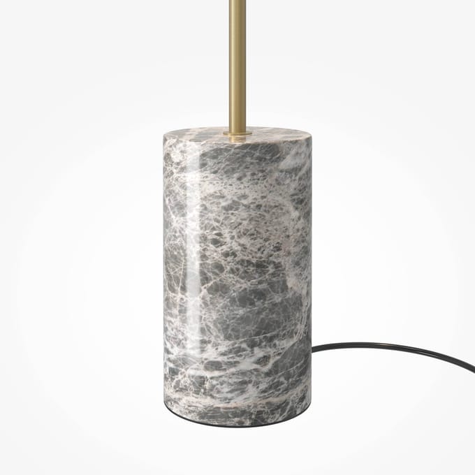 Maytoni vloerlamp Kyoto – led, goud en grijs, glas en metaal, 145 cm