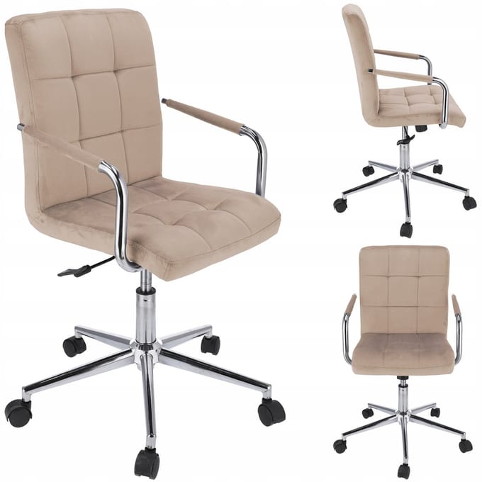 QUATRO stoel fluweel beige