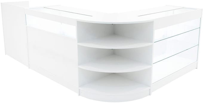 Hyperion led winkelbalieset - wit - 4-delig - melamine & gehard glas