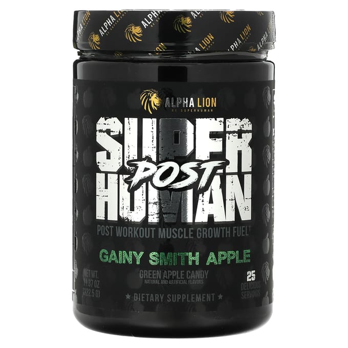 ALPHA LION, SuperHuman Post, Genismith Apple, Bonbon Pomme Verte, 322.5g (11.37oz)