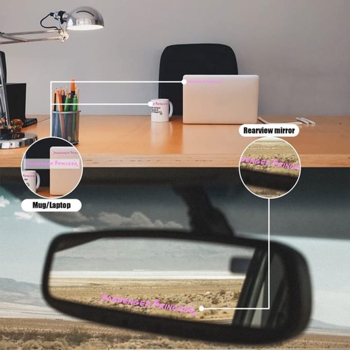 Passagiersprinses Stickers, Leuke Grappige Auto-Accessoires voor Vrouwen