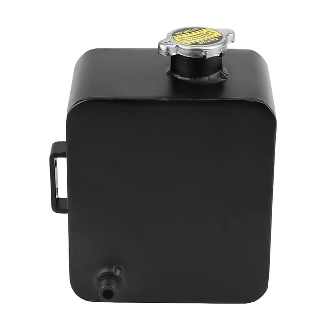 2.5L Aluminium Koelvloeistof Expansie Overloop Opvangreservoir Watertank Met Dop Universeel zwart