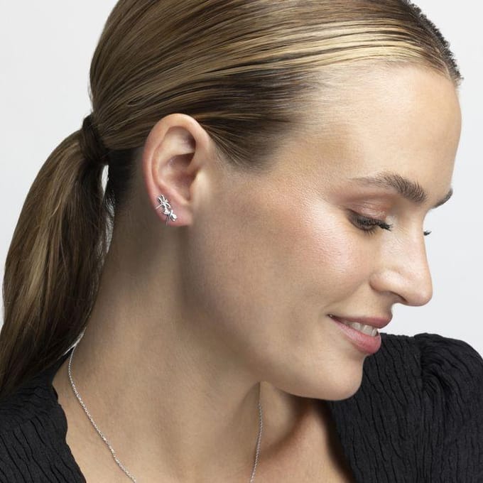 Luxenter 925 Sterling zilveren gerhodineerde oorbellen - Essential