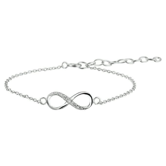 Yep! armband infinity zirkonia 1,0 mm 15,5 + 2,5 cm - Zilver
