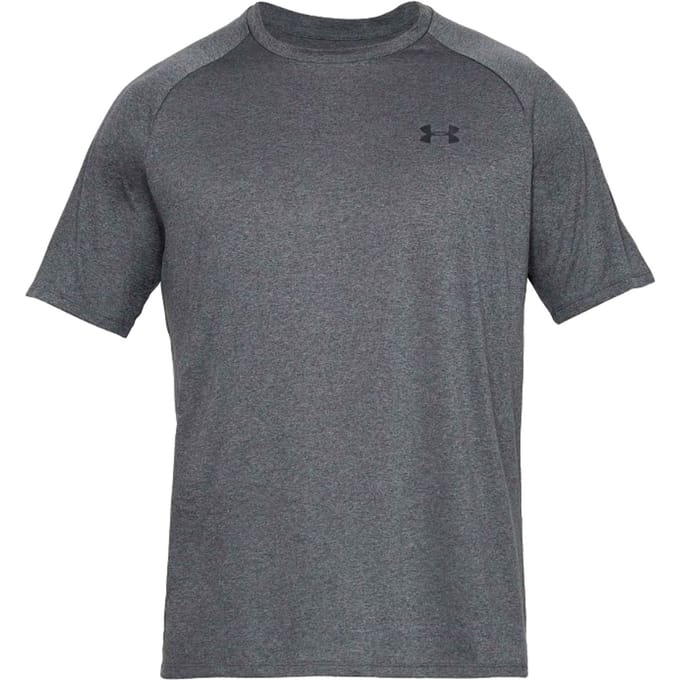 Under Armour UA Tech 2.0 SS Tee-GRY Heren Sportshirt - Carbon Heather - Zwart
