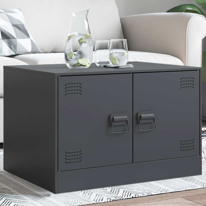vidaXL - Salontafel - 67x50x44 - cm - staal - antracietkleurig