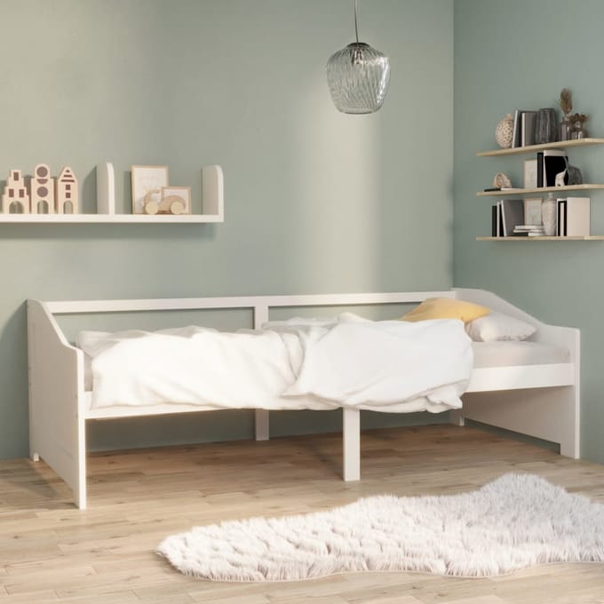 vidaXL - Bedbank - 3-zits - massief - grenenhout - 90x200 - cm - wit