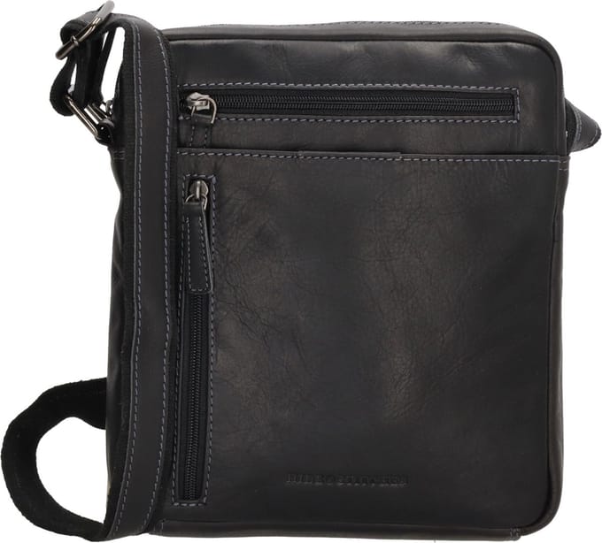 Hide & Stitches Japura Schoudertas - 100% Leer - Zwart