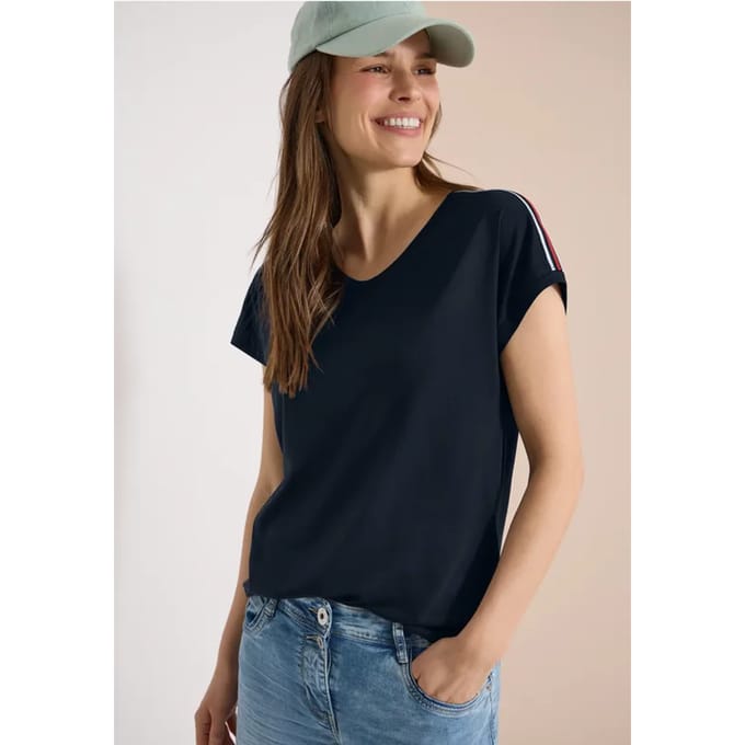 Shirt met korte mouwen en banddetail