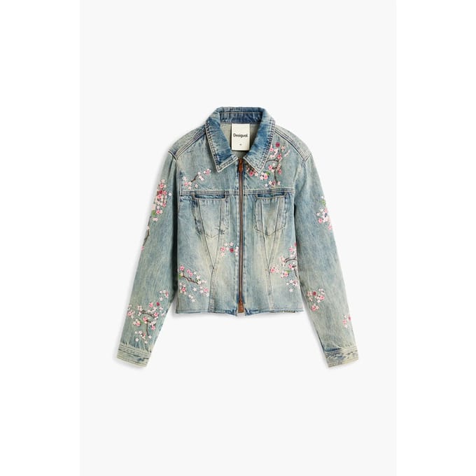 Dames spijkerjack Desigual Flower Japanese