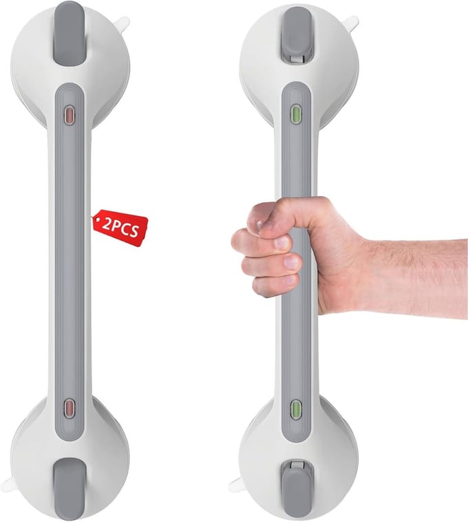 Douche Handgrepen - Badkamer Steun - Meer Stabiliteit - Veiligheidsindicatoren - 40 cm - Wit