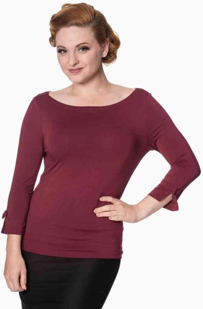 Dancing Days - MODERN LOVE Longsleeve top - M - Bordeaux rood