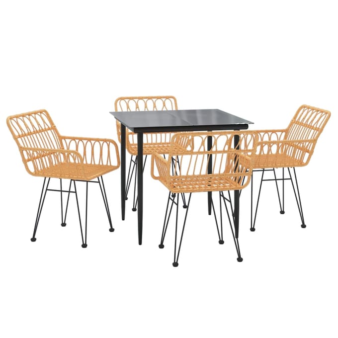 vidaXL - 5-delige - Tuinset - poly - rattan