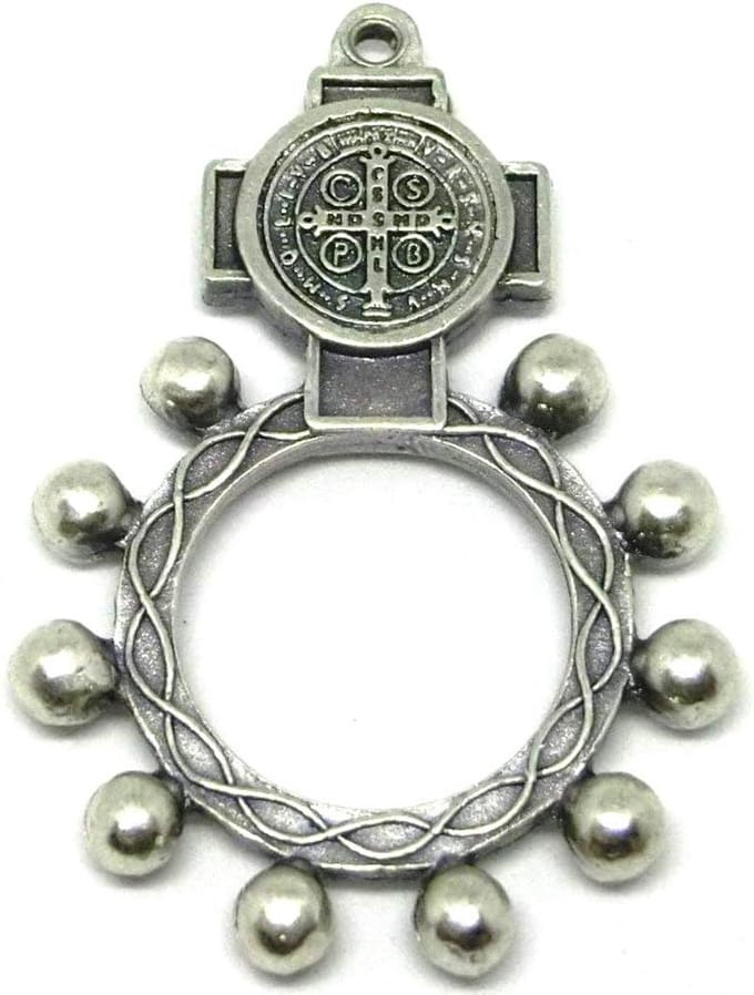 Zilveren Rozenkrans met Kruis en Sint Benedictus Medaille