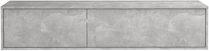 Vente-unique Zwevend wastafelmeubel - Betongrijs - L150 cm - ISAURE II