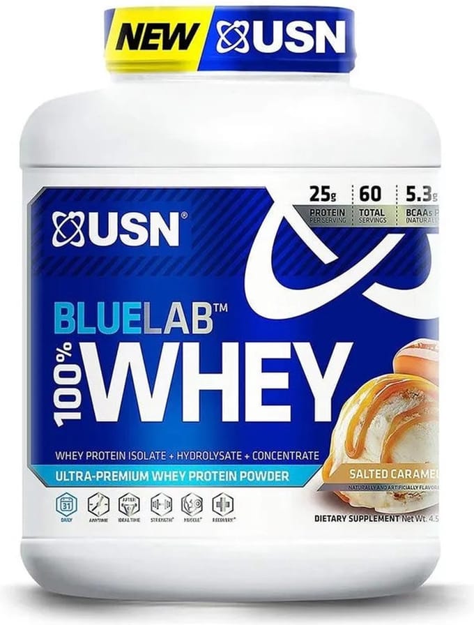 USN Blue Lab Whey (2000g) Caramel Popcorn - Eiwitten - Wei-eiwit Mix