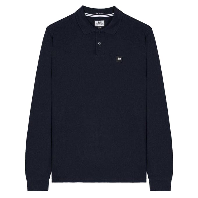 Weekend Offender Herenpoloshirt met lange mouwen (Marine)