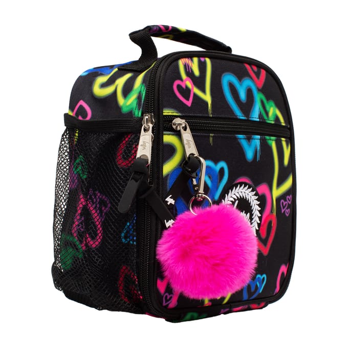 Kinderen Lunch Doos Zwarte Graffiti Harten | Thermisch Geïsoleerde Schooltas 4.5L