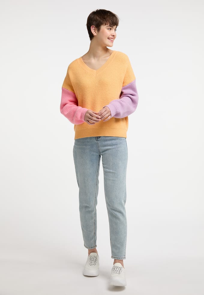 Mymo Gebreide trui Nolie Dames Pastel oranje