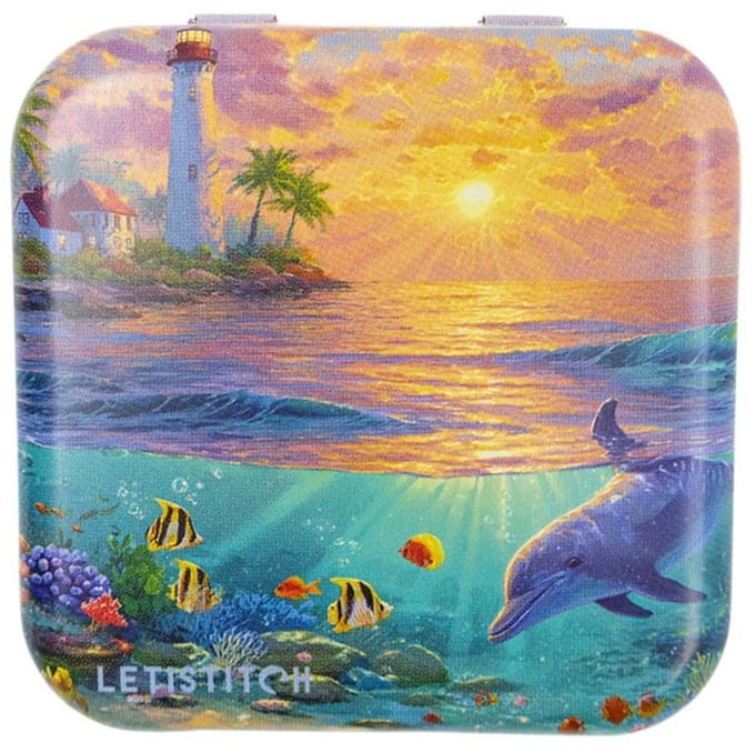 Naaldendoosje - LETI - Metalen doosje Dolphin Paradise - letistitch
