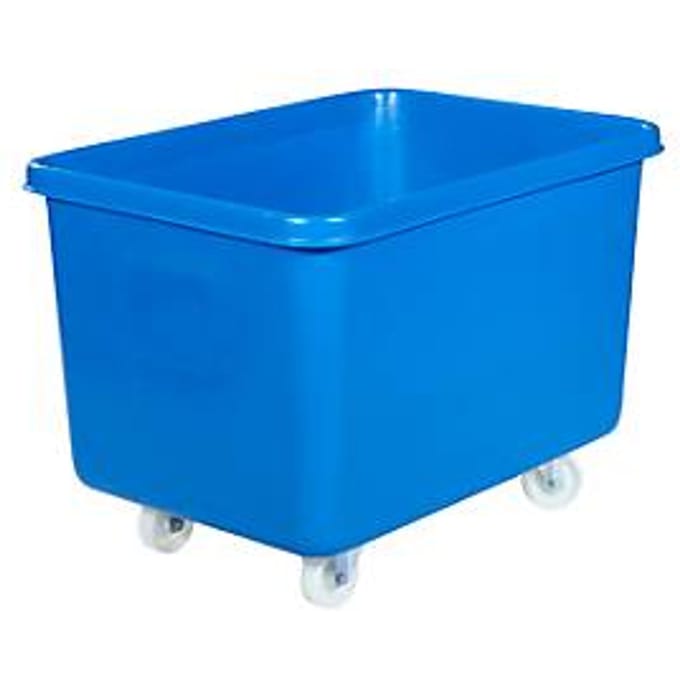 Rechthoekige container, kunststof, verrijdbaar, 340 l, blauw
