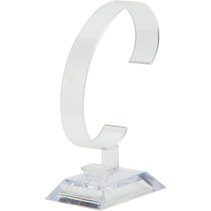 Horloge Display Stand Professionele Transparante Plastic Winkel Horloge Armband Display Rek Houder white